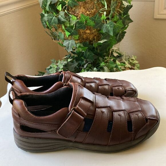 Drew Dublin Leather Fisherman Style Mens Sandals Size 11 - Picture 8 of 14